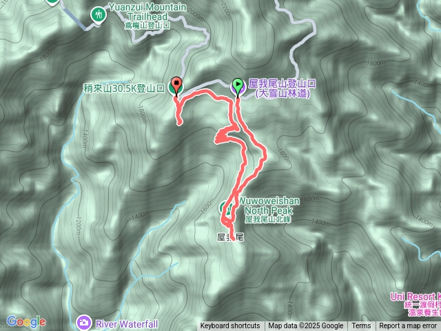 屋我尾山出老鷹谷O型