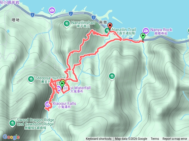 南子吝七稜下半屏溪谷,小鬼瀑布,大鬼瀑布,保羅尖,南雅南新宮預覽圖