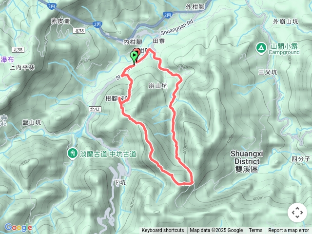 雙溪威惠廟下坑山570峰稜線大埤格崩山坑古道O形