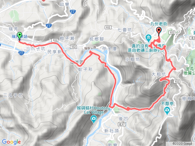 瑞芳三也磅空步道、大粗坑古道、樹梅坪古道、九份老街