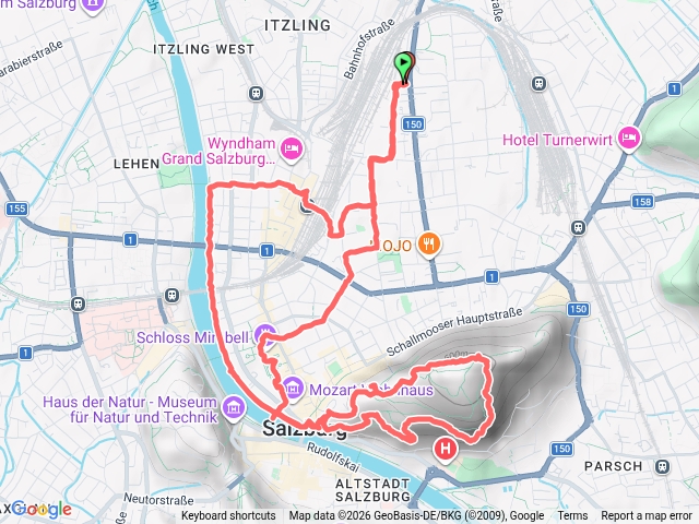 SchlossFürberg望Salzburg、米拉貝爾宮花園Mirabellgarten