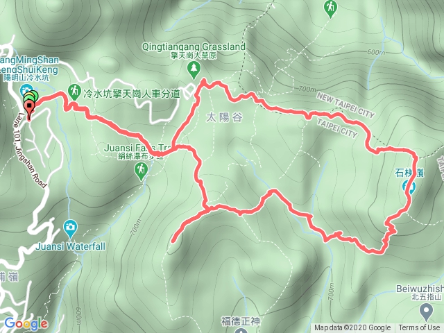 冷水坑-竹篙山-石梯嶺-擎天崗-冷水坑