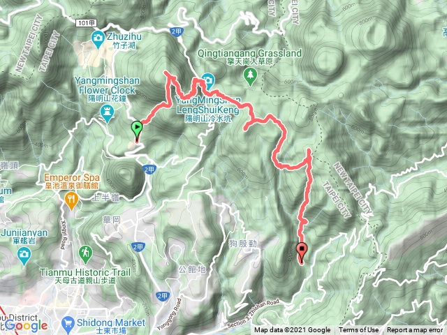 七星山連竹篙山下內雙溪古道繞高頂山北五指山出荷蘭古道