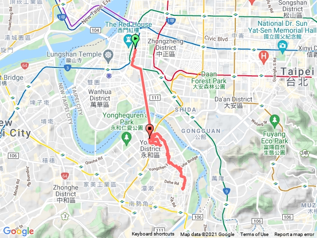 2021-10-28 捷運西門站到永和市區健走