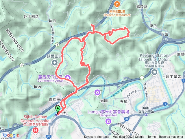 2024 09 27五堵火車站~天使宮~千年鐘乳石~下坡山~三合山~分水嶺山~中埔山~港口山~西勢外寮山~五堵火車站O型