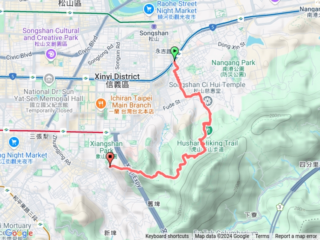 後山埤捷運站到象山