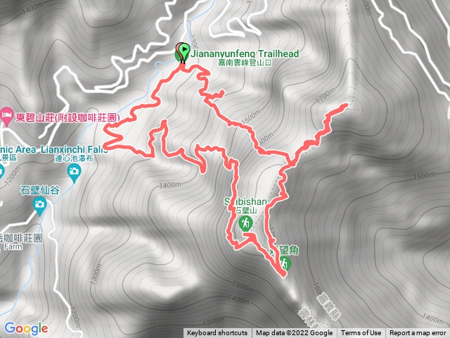 嘉南雲峰、好望角、石壁山。