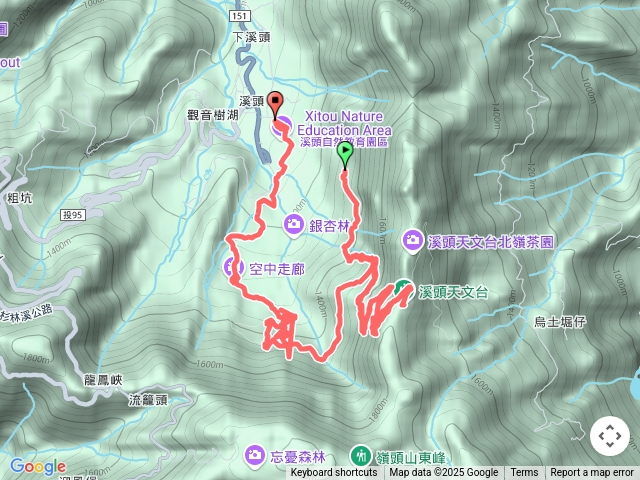 溪頭第一停車場至天文台非原路往返