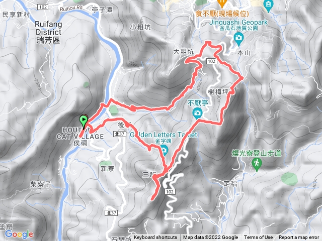 猴硐車站、牡丹山、大粗坑古道逆O縱走