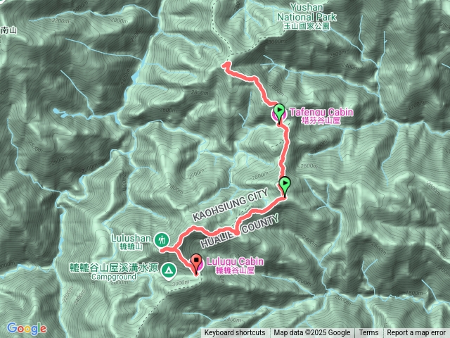 南二段塔芬谷山屋-達芬尖-塔芬山-轆轆山-轆轆谷山屋