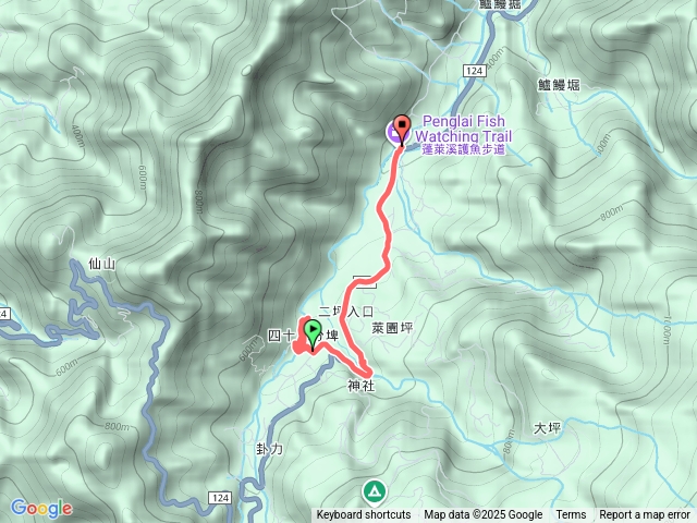 蓬萊溪護魚步道走到四十二份坪步道