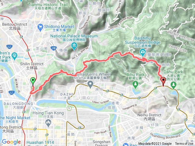 2021年臺北大縱走：尋寶任務臺北大縱走第五段：劍潭支線202102161722