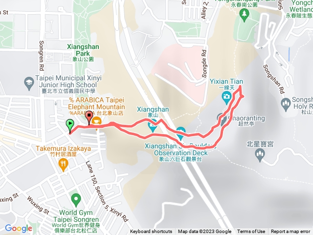 象山六巨石象山崗到一線天永春亭回象山親山步道口麥當勞