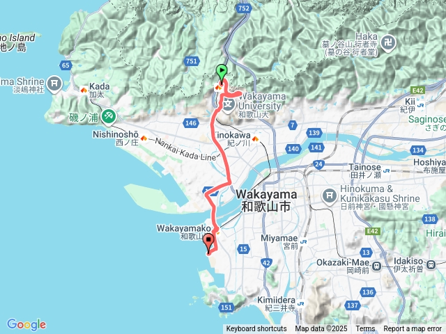 2025.09.16和歌山永旺超市回和歌山港口軌跡