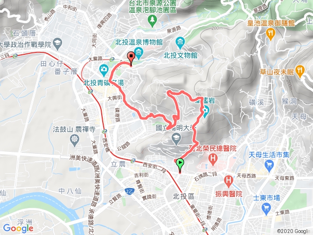 捷運石牌站-新北投公園