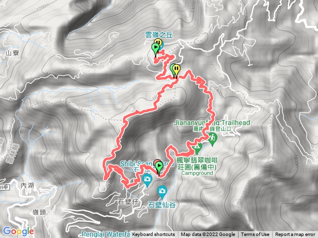 東碧山莊->五元二角->雲嶺之丘->天空歩道->東碧山莊O型