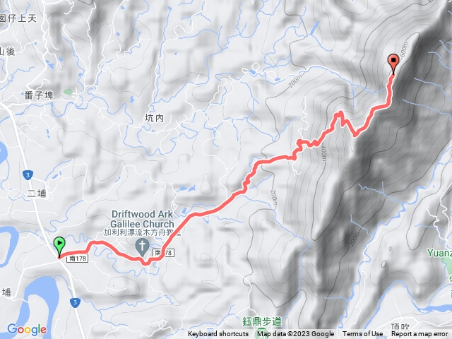 竹頭崎土地公廟上糖子恩山南峰-北稜三岔路