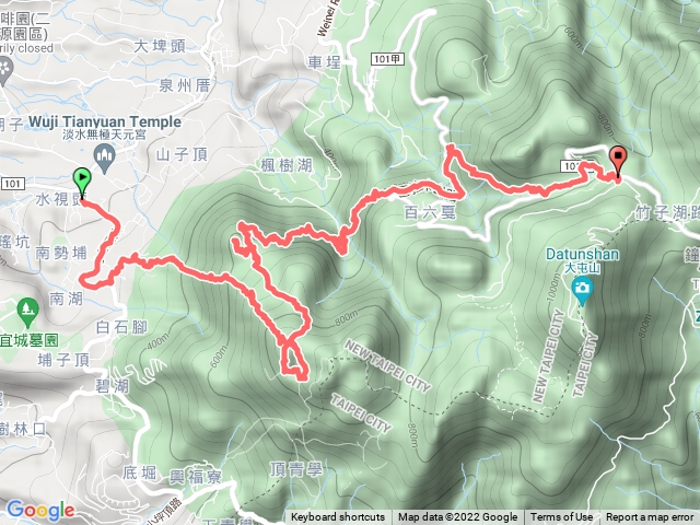 向天池山和尚頭山巴拉卡水管路十八彎古道