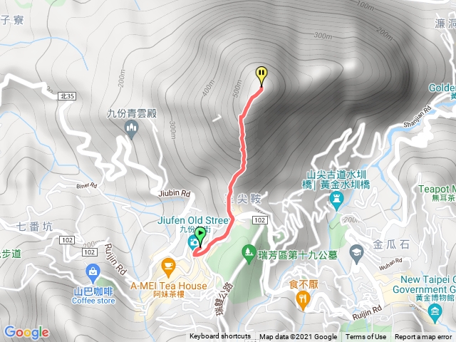 九份老街公車站-基隆山-上山