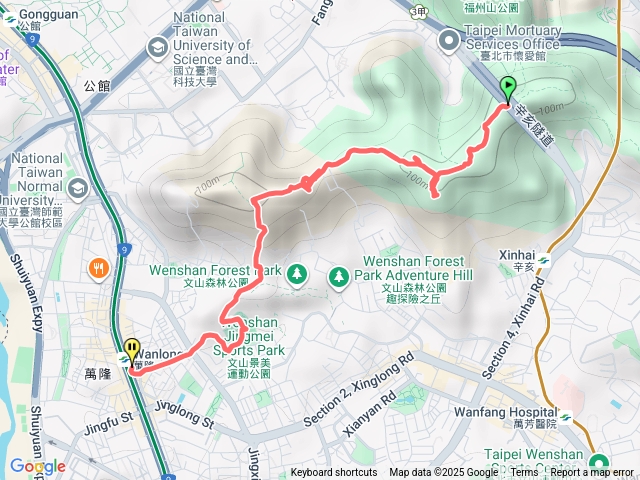 中埔山岔路芳蘭山蟾蜍山文山森林公園了萬隆捷運站預覽圖