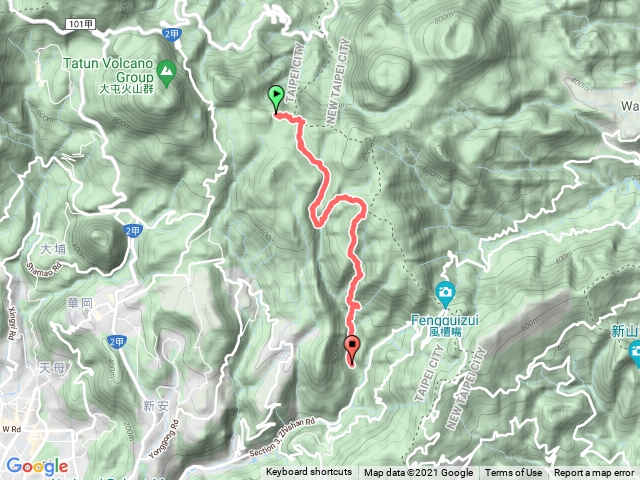 2021/9/19擎天崗→金包里大路城門→擎天崗溪→內雙溪古道→北五指山→高頂山→荷蘭古道西線→溪和宮