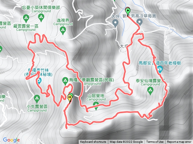 馬都安古道、熊佧山、南勢山北峰、烏嘎彥竹林步道O型