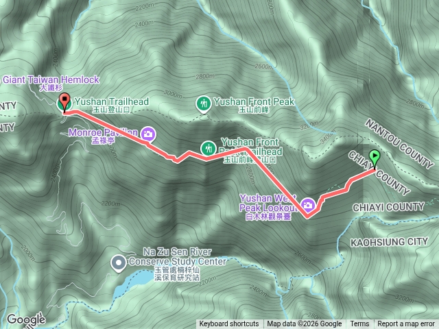 排雲山莊至登山口預覽圖