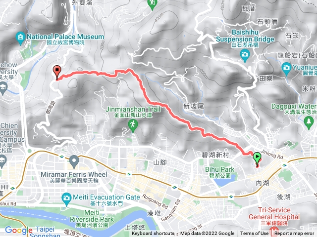 內湖路二段263巷-新坡尾山-金面山-剪刀石山-劍南路