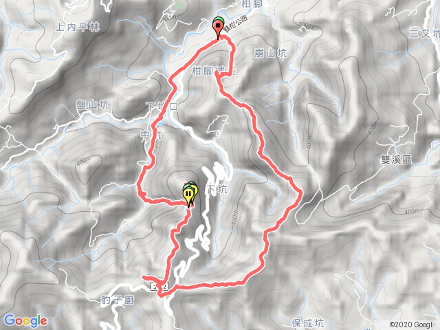 下坑山,柑腳山,北豹子廚山,中坑東山,中坑古道O型走