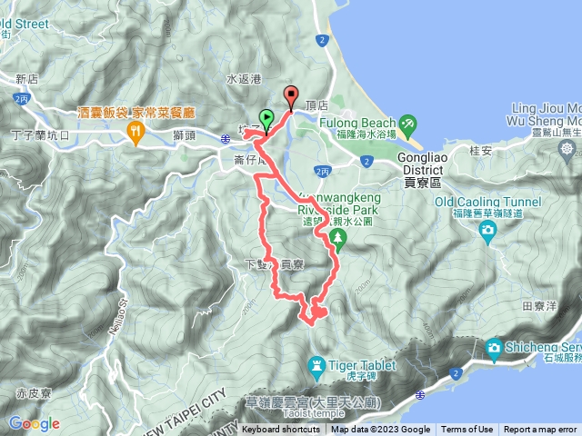 2023-04-08貢寮國小-德心街-下雙溪街-遠望坑山-草嶺古道雄鎮蠻煙摩碣碑-陸軍路-遠望坑崙-遠望坑-遠望坑口-貢寮山O型走