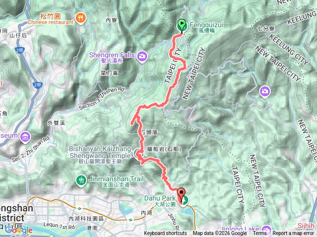 台北大縱走第四段～風櫃嘴到大湖公園捷運站預覽圖