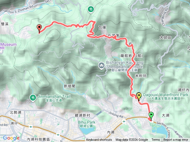原始土路上龍船岩→大崙頭山乘風堡→翠山步道預覽圖