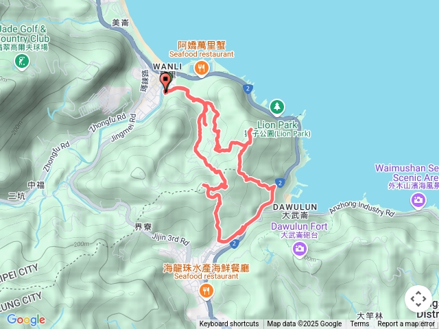 2025-03-02 萬里國中～萬中瀑布～大路嶺古道～瑪鍊山～武聖廟～瑪鍊山東北峰～瑪鍊古道O繞