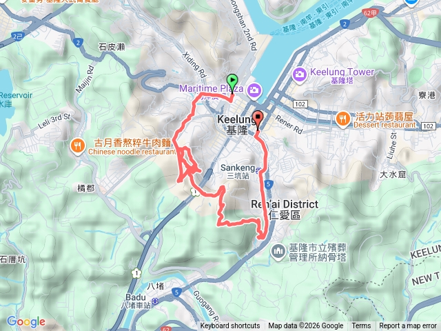 劉銘傳隧道→獅球嶺西砲台山→獅球嶺北峰→北碉堡→獅球嶺主砲台山→獅球嶺東砲台山(獅球嶺山)→吳哥窟→南榮山→仁愛市場