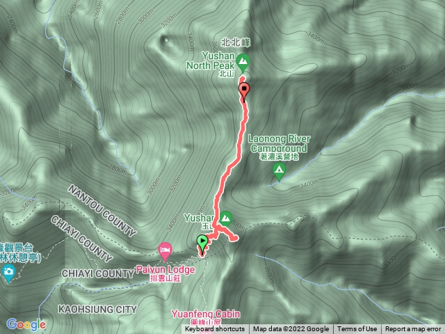 排雲山莊→玉山北峰
