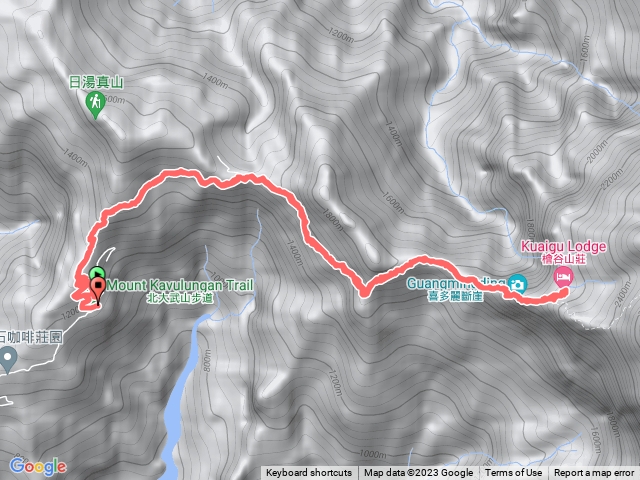 北大武新登山口到檜谷山莊