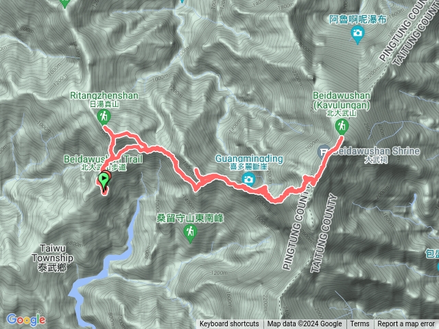 日湯真山、北大武、西大武