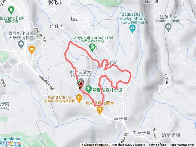 三清宮步道+東山學苑+虎岡路+龍鳳谷