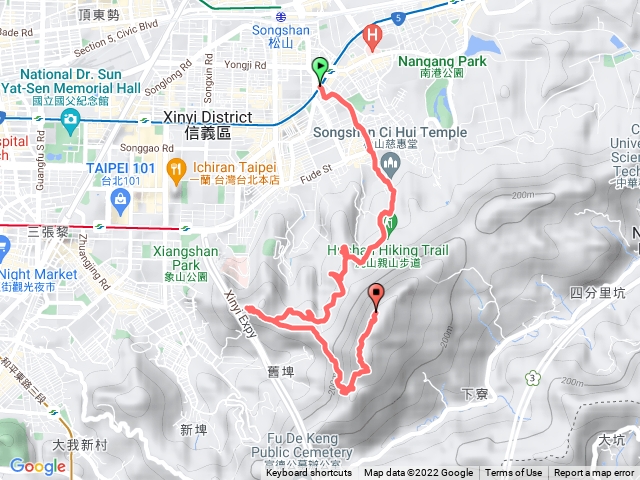 四獸山(虎、豹、獅、象)拇指山，南港山，九五峰