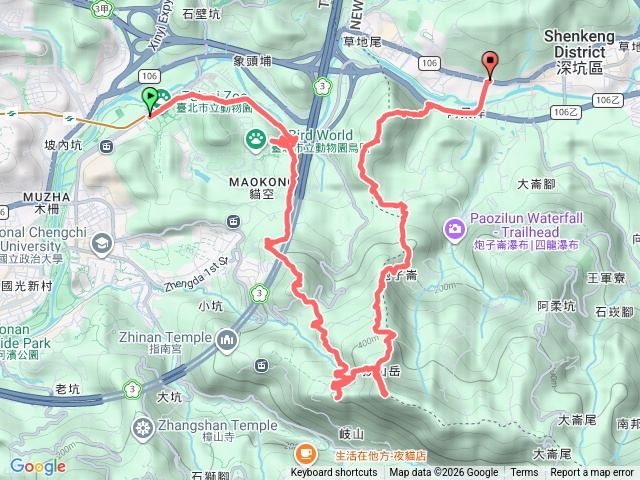 2026 D0221 猴魚縱走 : 動物園捷運站 ~ 深坑老街