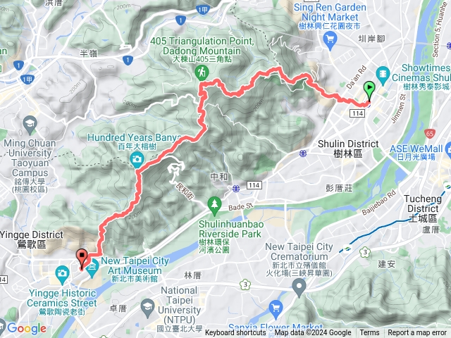 樹林火車站-大同山-大棟山-光明山-應用鶯歌石-鶯歌火車站