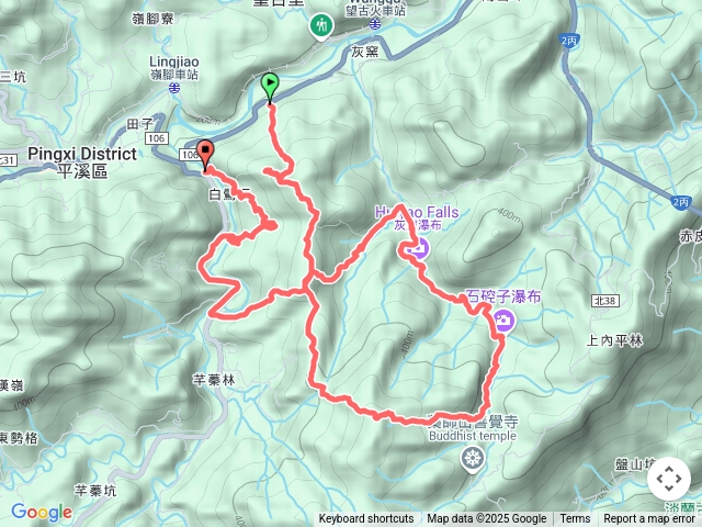 2025 03 02平溪九華山福德宮~藍鵲峰~平溪子山~畝畝山~石硿子瀑布~灰窯瀑布~紫來產業道路~台和煤礦~嚴家古厝~東勢格站