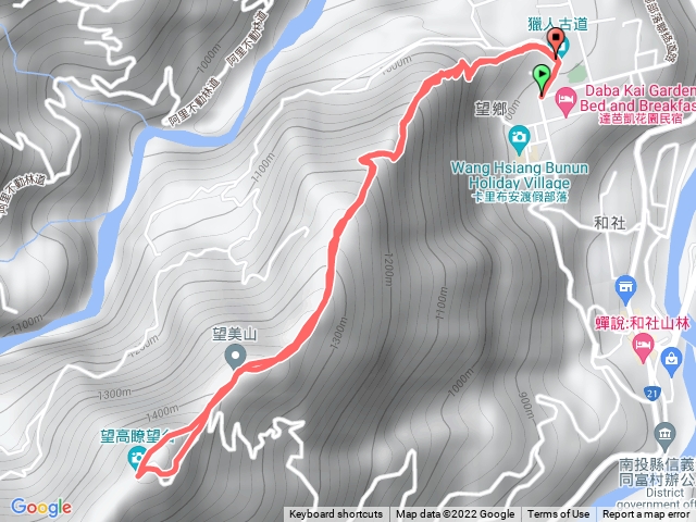 走獵人古道、望美山、望高寮山來回。