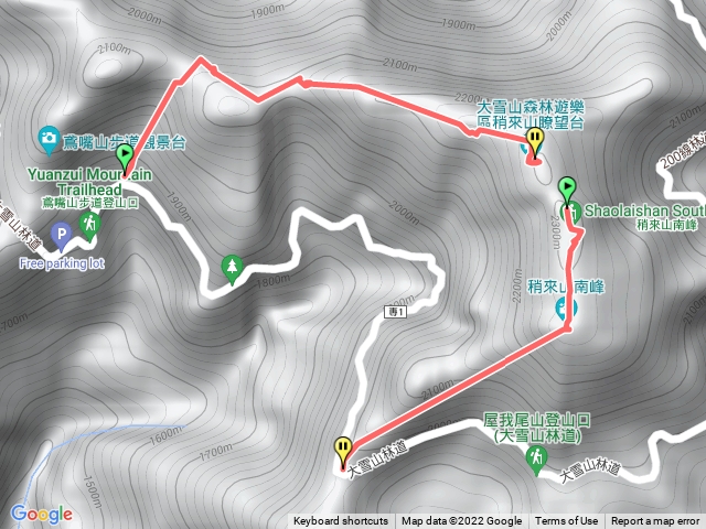 大雪山27.3上稍來山30.4下