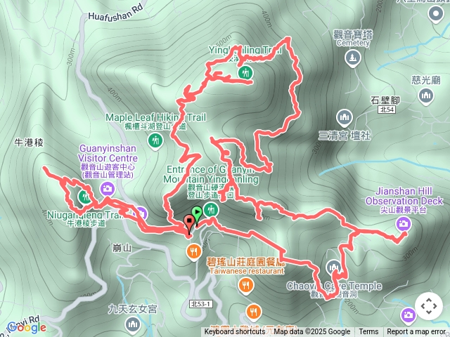 觀音山O型（所有展望點+攀繩路線）