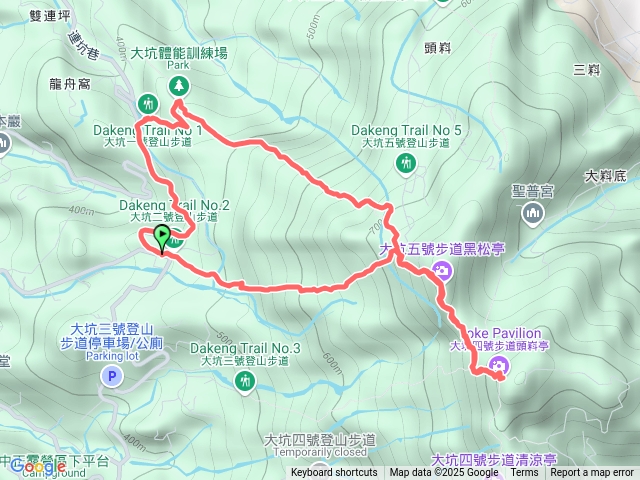 大坑2,5,頭嵙山，1下，柏油路回2號停車場預覽圖