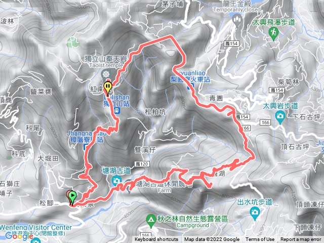 阿拔泉真武廟上獨立山+大坪山+塘湖山O型