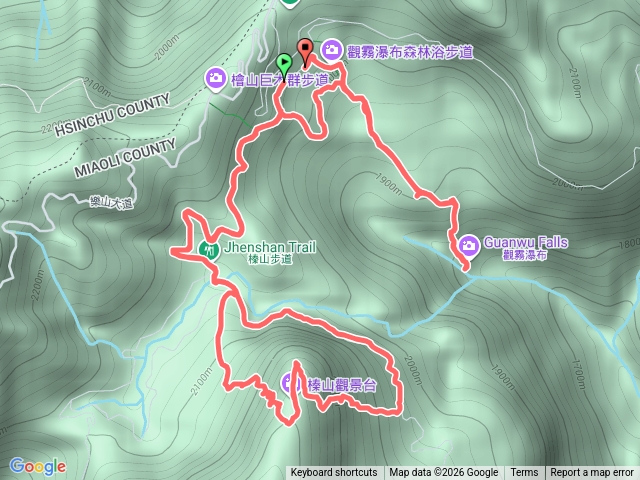 榛山步道加觀霧瀑布步道預覽圖