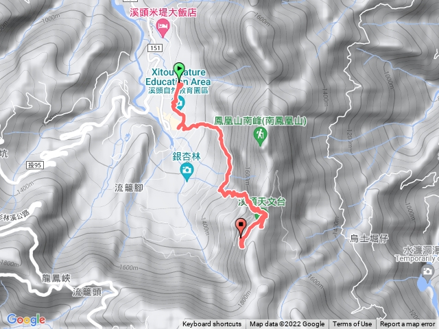 溪頭賞鳥步道登山步道上天文台