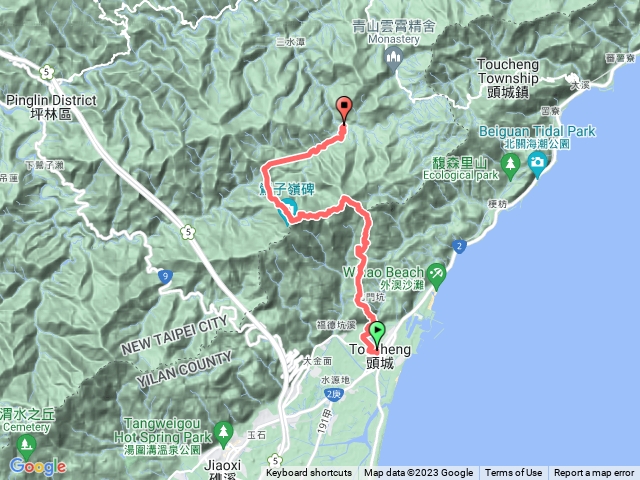 頭城火車站～灣潭福德宮（頭圍山、礁水坑山南峰、礁水坑山、鶯子嶺、鶯子頂、刣牛寮十字鞍部）